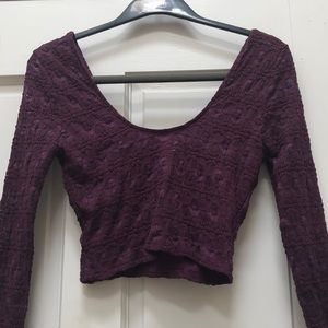 Pins & Needles Tops - Purple/Magenta Lace Crop Topπ Pins & Needles Tops - Purple/Magenta Lace Crop Topπ